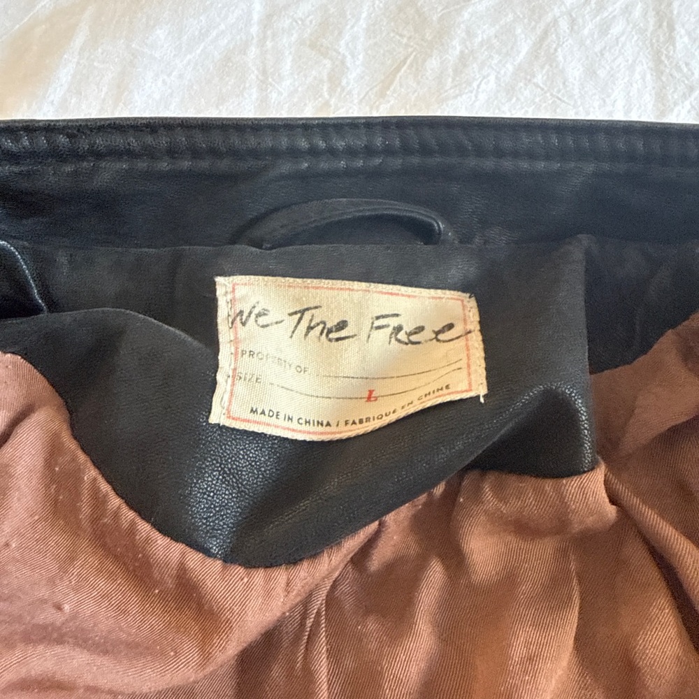 We The Free Black Leather Moto Jacket - Picture 5 of 8